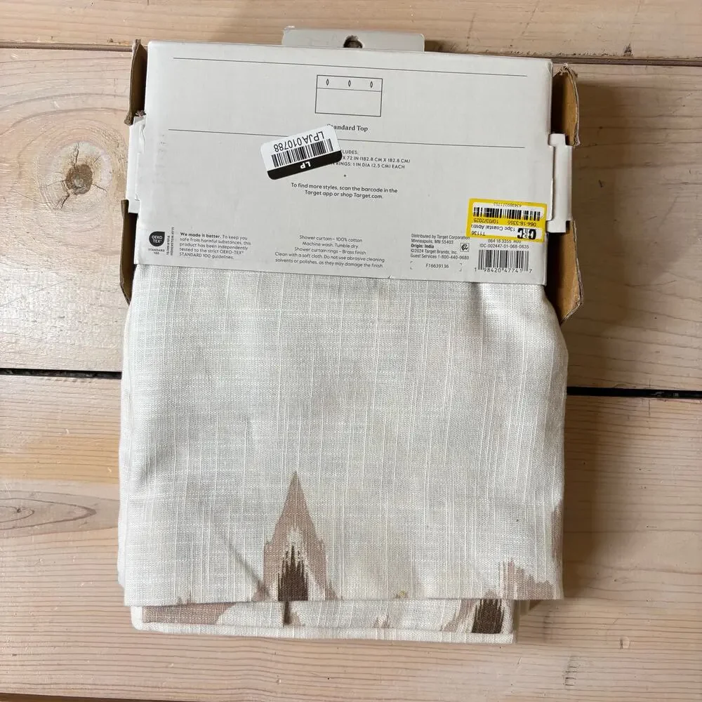 Threshold NWT Coastal Shower Curtain Missing Hooks